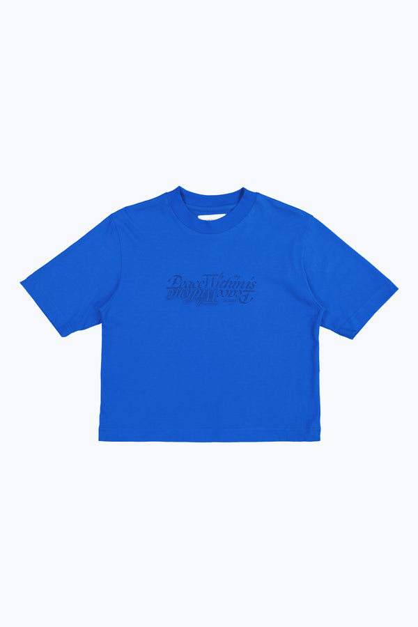 Off-Mat Cropped Box Tee ~ Wild Blue
