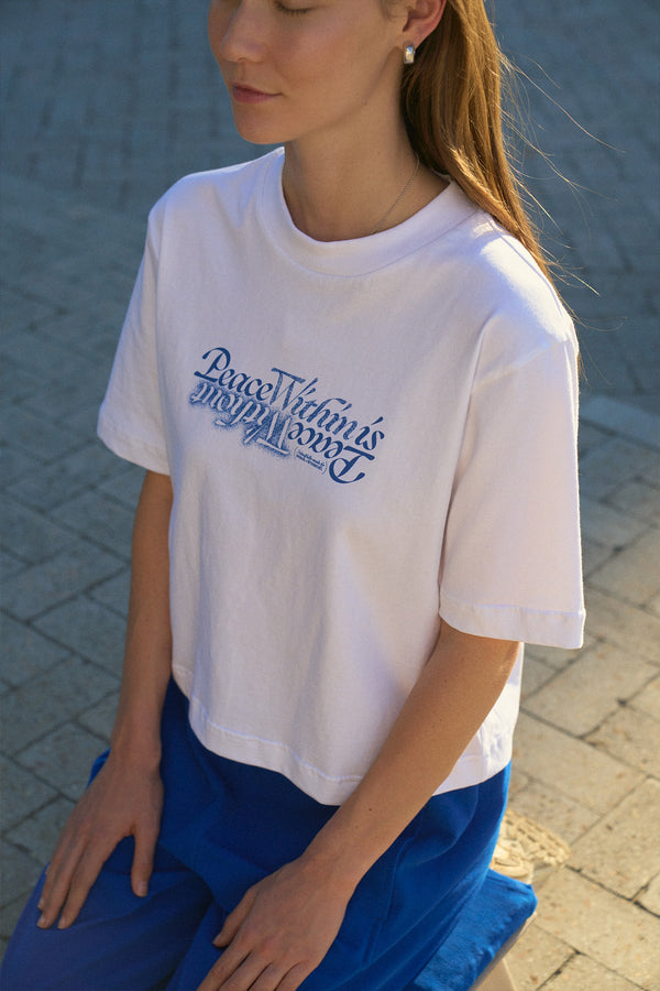 Off-Mat Cropped Box Tee ~ White