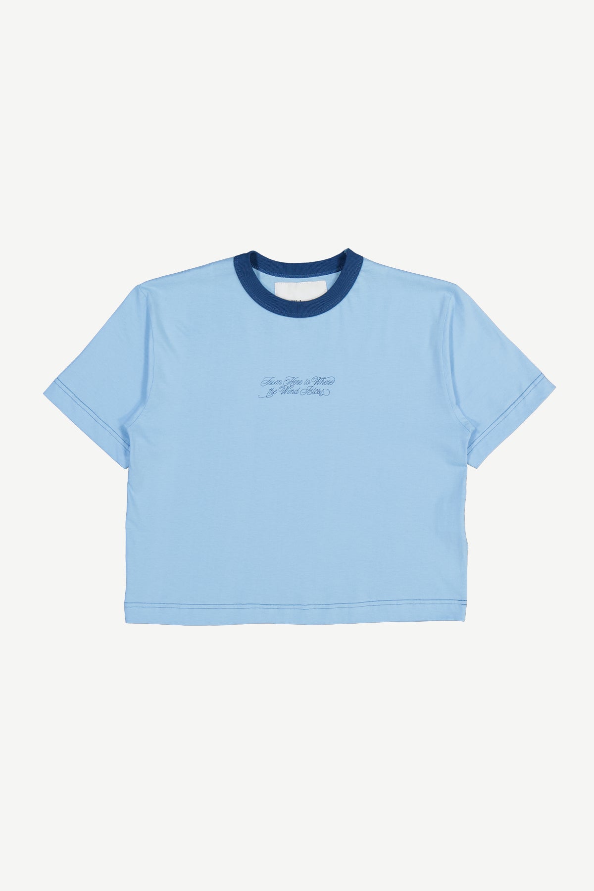 Cropped Ringer Tee ~ Sky – Stiebeuel