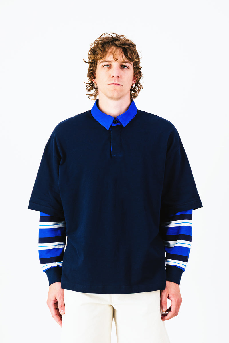 Striped Sleeve Polo