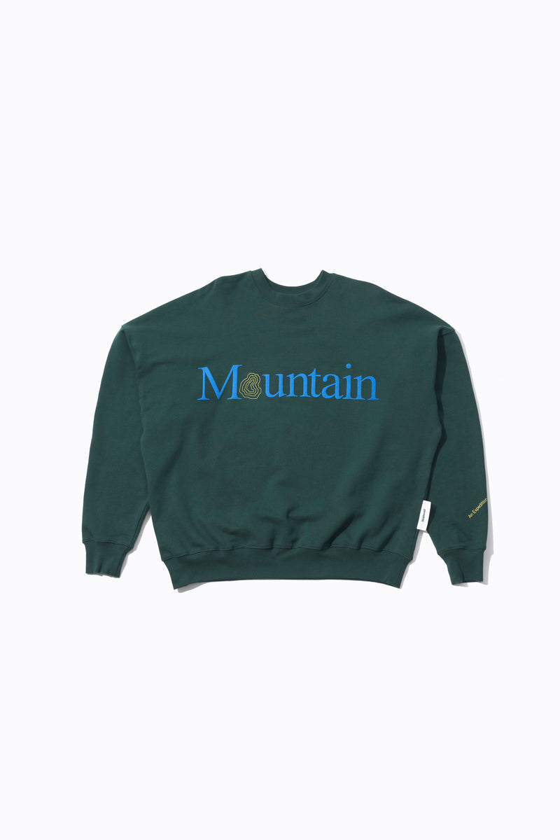 Mountain Oversized Crewneck Sweatshirt - Bottle