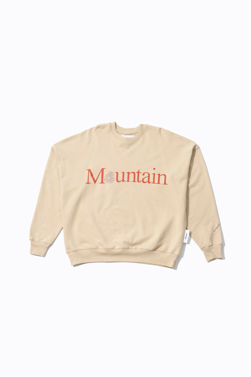 Mountain Oversized Crewneck Sweatshirt - Stone