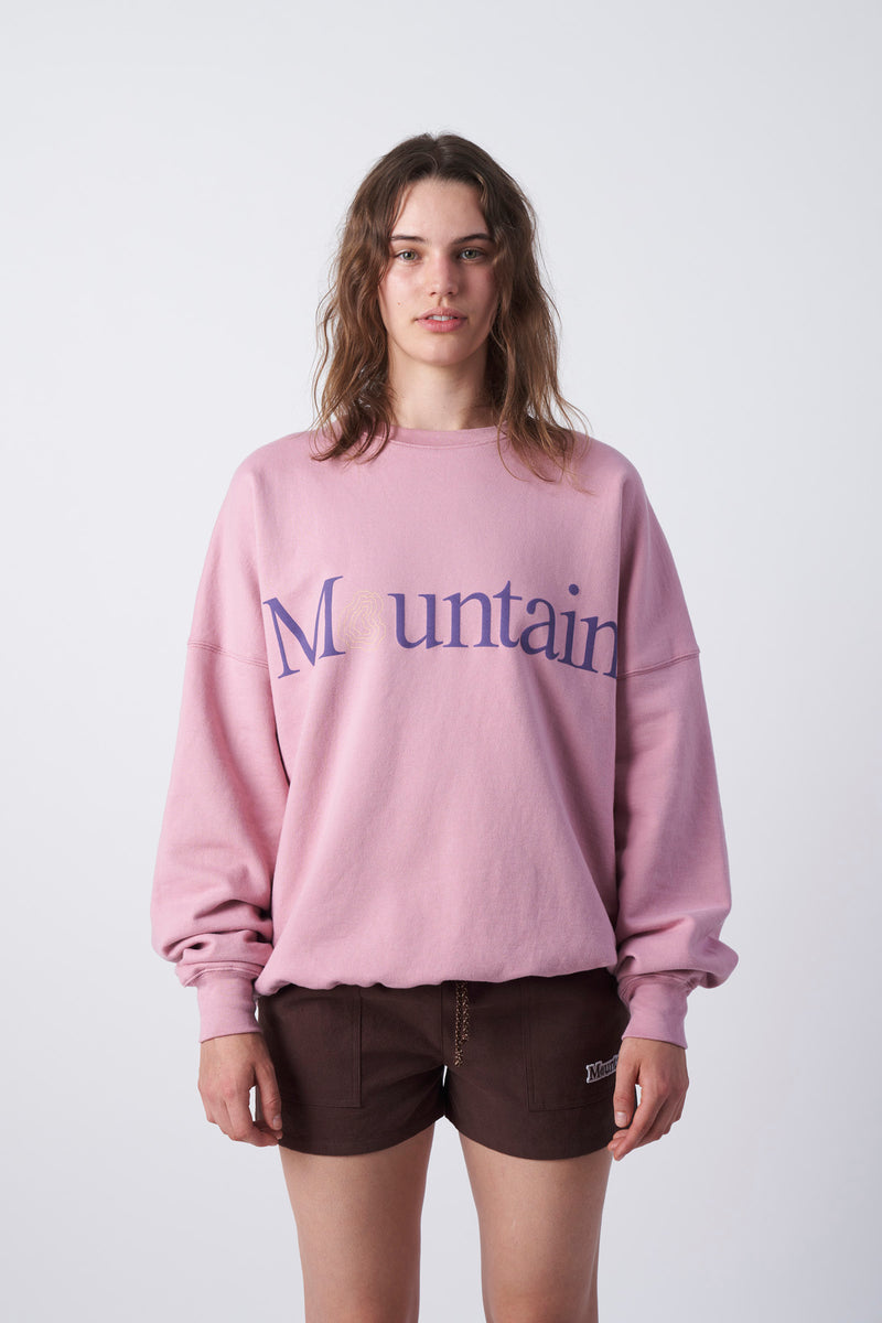 Mountain Oversized Crewneck Sweatshirt - Pink