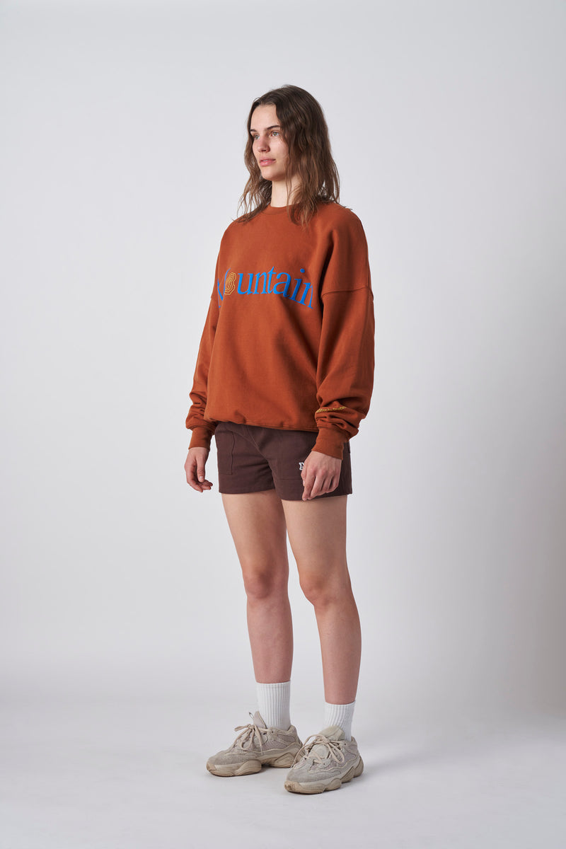 Mountain Oversized Crewneck Sweatshirt - Amber